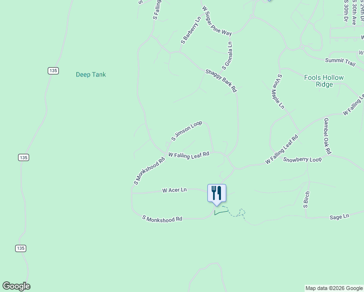 map of restaurants, bars, coffee shops, grocery stores, and more near 1680 South Iris Lane in Show Low