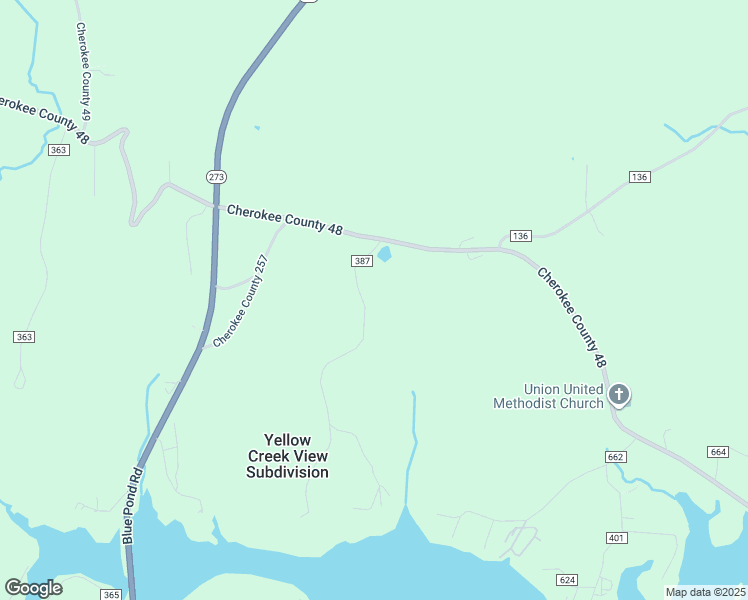 map of restaurants, bars, coffee shops, grocery stores, and more near 741 Cherokee County 387 in Leesburg