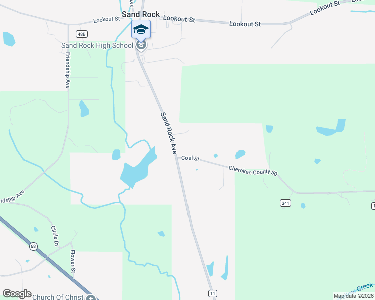 map of restaurants, bars, coffee shops, grocery stores, and more near 65 Coal Street in Sand Rock