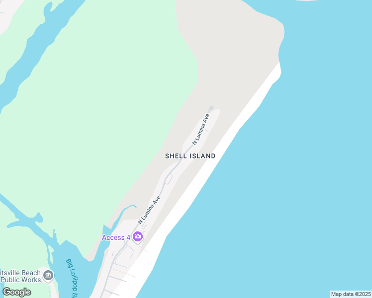 map of restaurants, bars, coffee shops, grocery stores, and more near 2557 North Lumina Avenue in Wrightsville Beach
