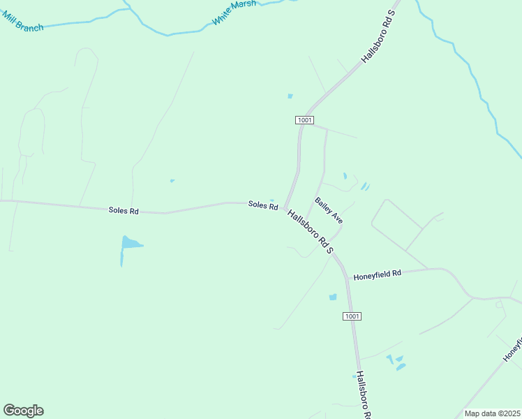 map of restaurants, bars, coffee shops, grocery stores, and more near 2076 Soles Road in Whiteville