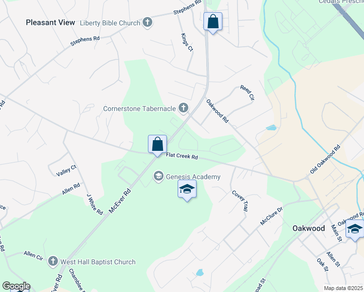 map of restaurants, bars, coffee shops, grocery stores, and more near 5179 Fox Den Road in Oakwood