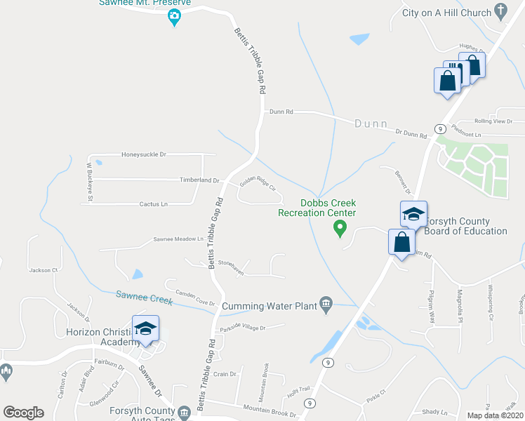 map of restaurants, bars, coffee shops, grocery stores, and more near 1980 Golden Ridge Circle in Cumming