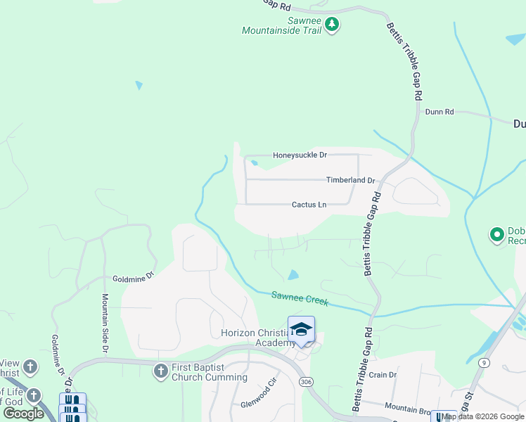 map of restaurants, bars, coffee shops, grocery stores, and more near 2070 Cactus Lane in Cumming