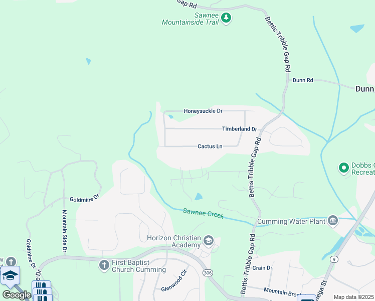 map of restaurants, bars, coffee shops, grocery stores, and more near 2055 Cactus Lane in Cumming