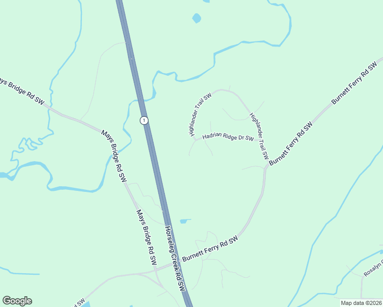 map of restaurants, bars, coffee shops, grocery stores, and more near Hadrian Ridge Drive Southwest in Floyd County
