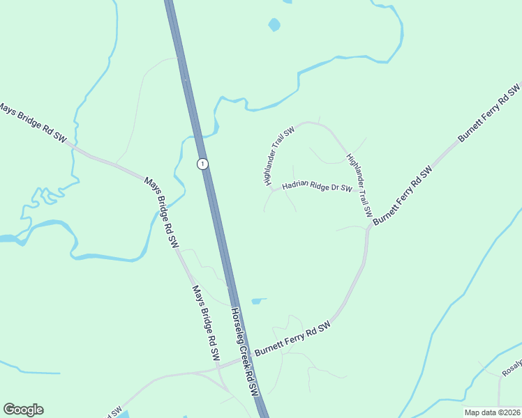 map of restaurants, bars, coffee shops, grocery stores, and more near Hadrian Ridge Drive Southwest in Floyd County