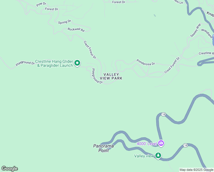 map of restaurants, bars, coffee shops, grocery stores, and more near 22665 Valley View Drive in Crestline