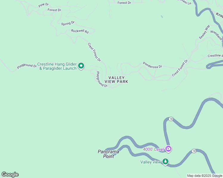map of restaurants, bars, coffee shops, grocery stores, and more near 22665 Valley View Drive in Crestline