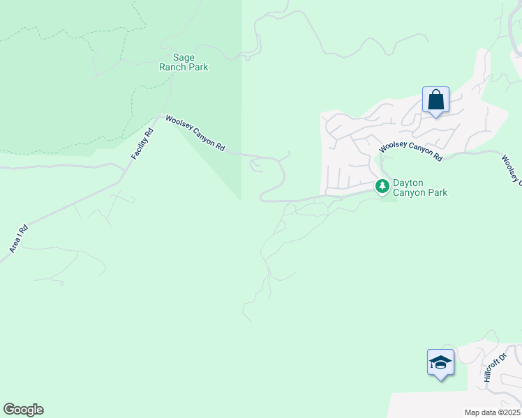 map of restaurants, bars, coffee shops, grocery stores, and more near 24768 Woolsey Canyon Road in Los Angeles County