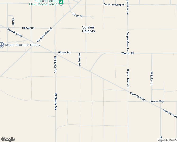 map of restaurants, bars, coffee shops, grocery stores, and more near Giant Rock Road in Joshua Tree
