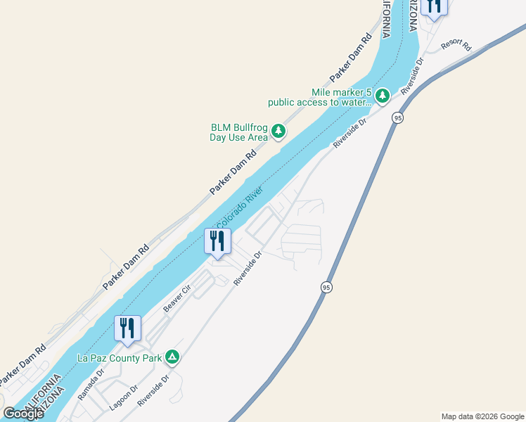 map of restaurants, bars, coffee shops, grocery stores, and more near 6835 Bonnie Drive in Parker