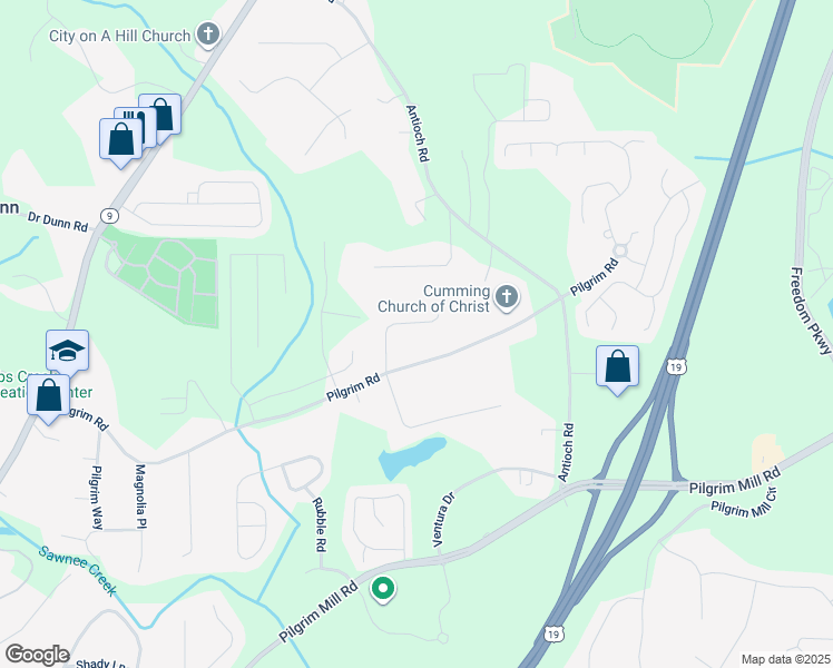 map of restaurants, bars, coffee shops, grocery stores, and more near 1980 Emerald Drive in Cumming