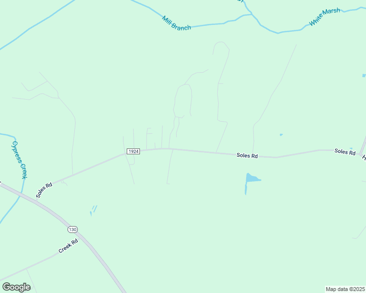 map of restaurants, bars, coffee shops, grocery stores, and more near 1177 Soles Road in Whiteville