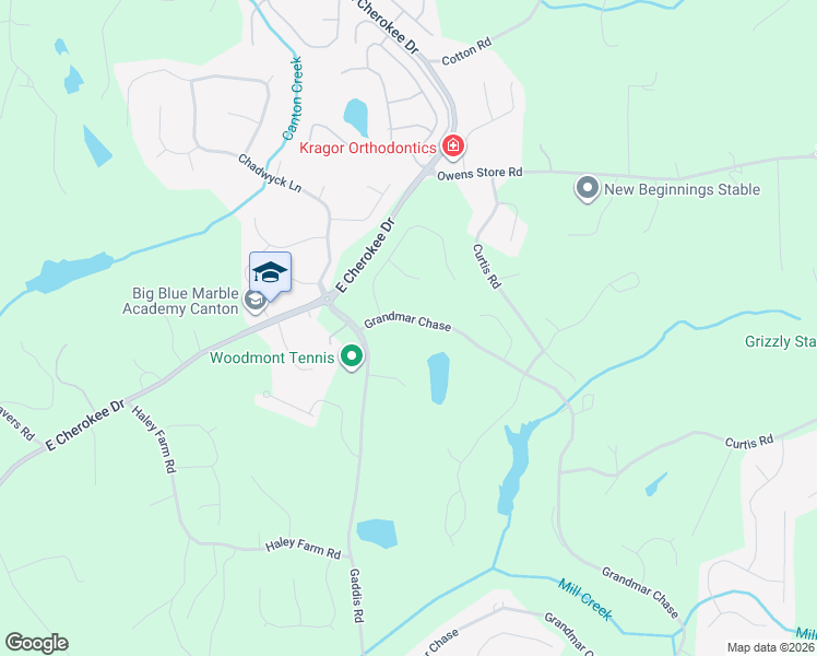 map of restaurants, bars, coffee shops, grocery stores, and more near 267 Grandmar Chase in Canton