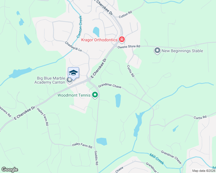 map of restaurants, bars, coffee shops, grocery stores, and more near 271 Grandmar Chase in Canton