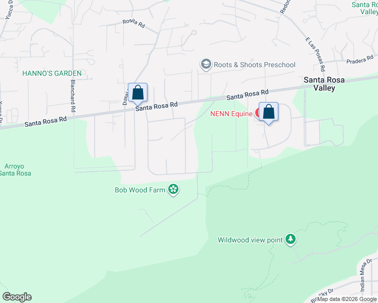 map of restaurants, bars, coffee shops, grocery stores, and more near 1950 Freeborn Way in Santa Rosa Valley