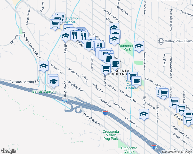 map of restaurants, bars, coffee shops, grocery stores, and more near 2 4th Street in Los Angeles