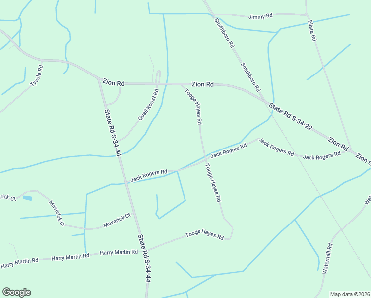 map of restaurants, bars, coffee shops, grocery stores, and more near 3646 Jack Rogers Road in Mullins
