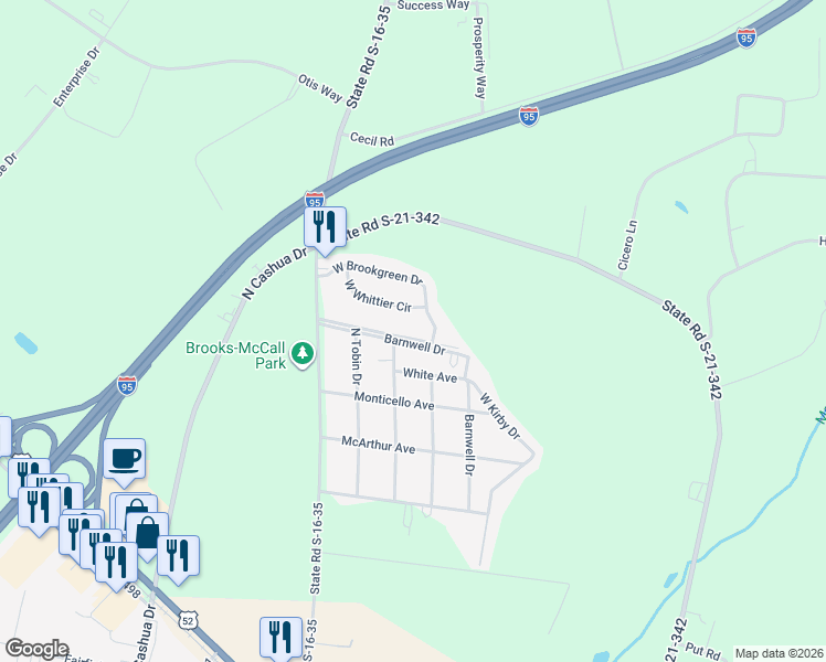 map of restaurants, bars, coffee shops, grocery stores, and more near 1109 West Haskell Avenue in Florence