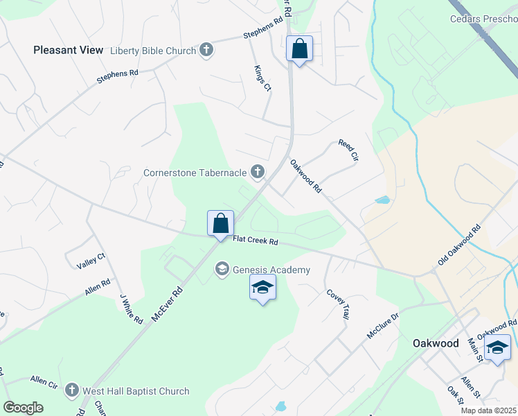 map of restaurants, bars, coffee shops, grocery stores, and more near 5290 Fox Den Road in Oakwood