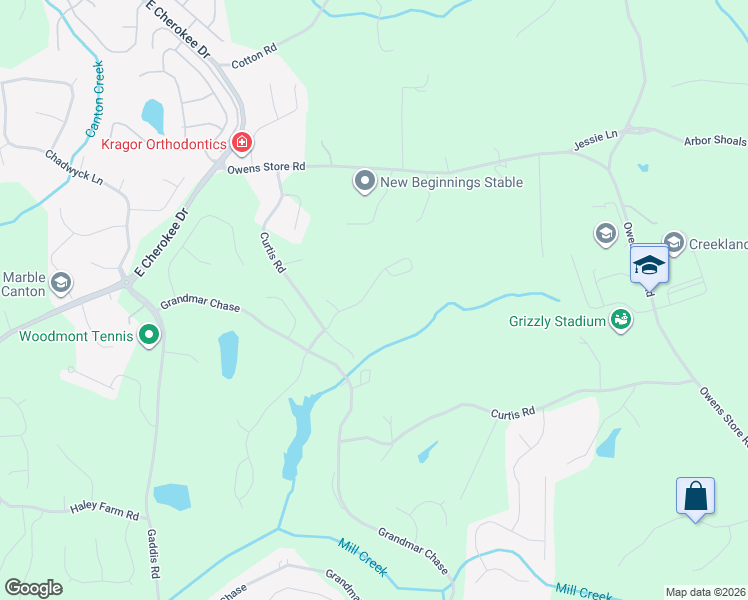 map of restaurants, bars, coffee shops, grocery stores, and more near 116 Hedgewood Lane in Canton
