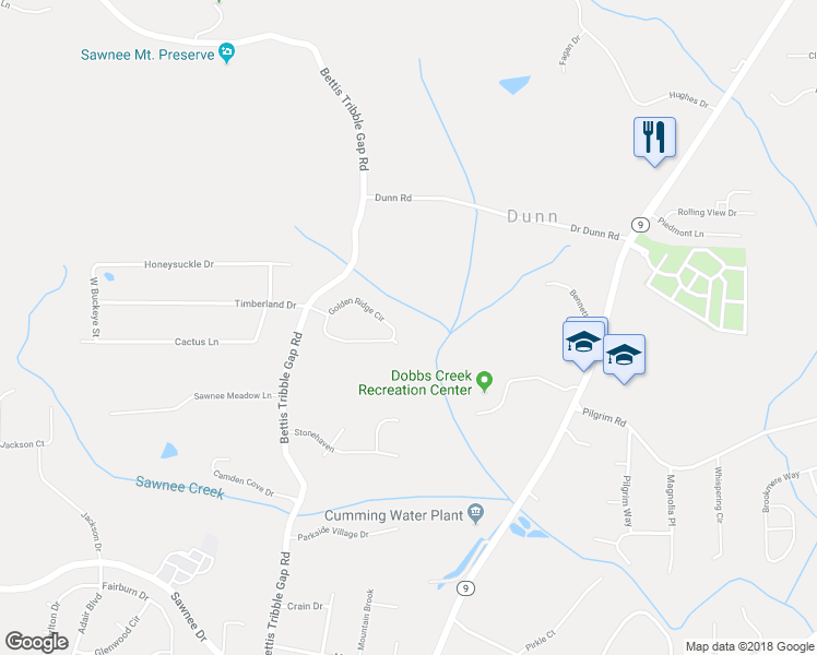map of restaurants, bars, coffee shops, grocery stores, and more near 2010 Golden Ridge Circle in Cumming