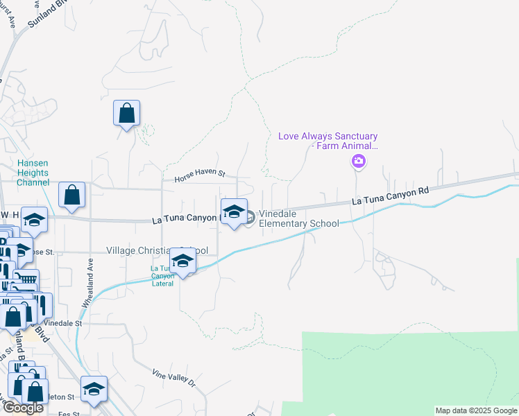 map of restaurants, bars, coffee shops, grocery stores, and more near 10125 La Tuna Canyon Road in Los Angeles