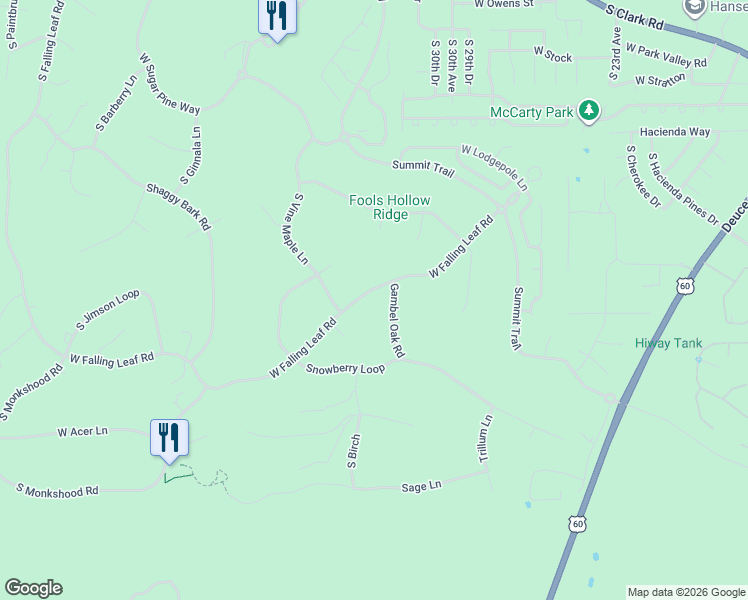 map of restaurants, bars, coffee shops, grocery stores, and more near 1620 Gambel Oak Road in Show Low