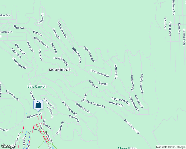 map of restaurants, bars, coffee shops, grocery stores, and more near 1490 Wolf Road in Big Bear Lake