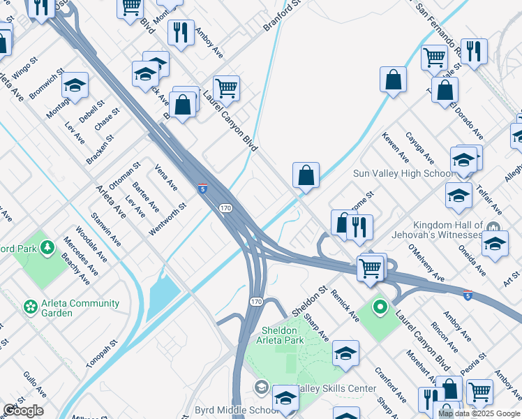 map of restaurants, bars, coffee shops, grocery stores, and more near 9085 Remick Avenue in Los Angeles