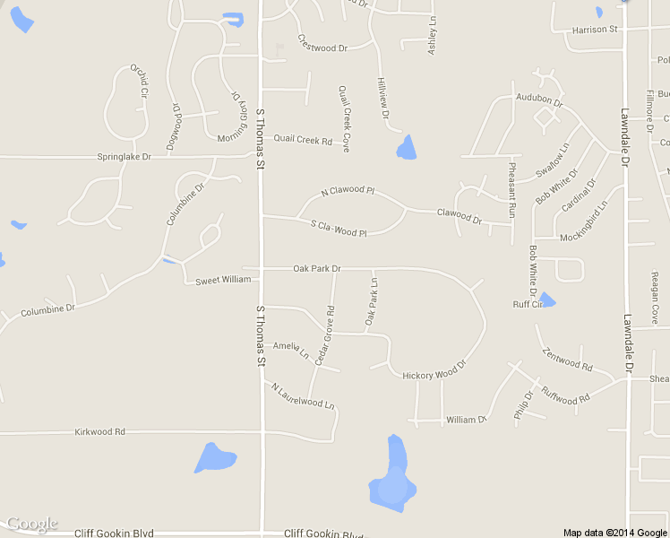 map of restaurants, bars, coffee shops, grocery stores, and more near 2399 Oak Park Drive in Tupelo