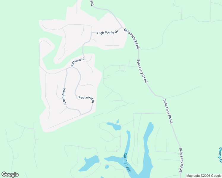 map of restaurants, bars, coffee shops, grocery stores, and more near 46 Country Creek Road in White