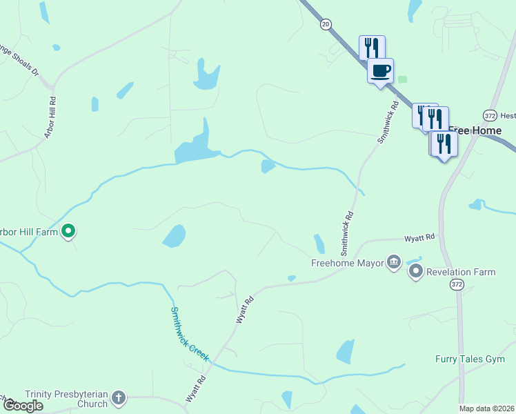map of restaurants, bars, coffee shops, grocery stores, and more near 444 Claude Scott Road in Canton