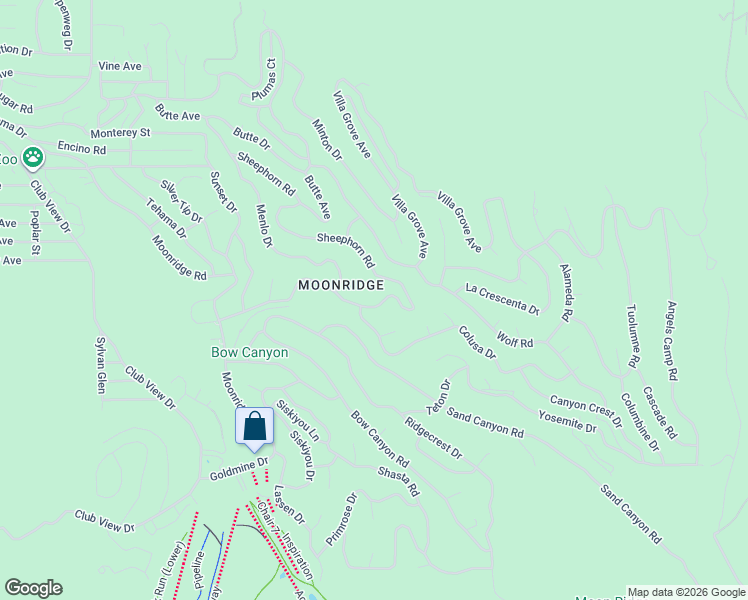 map of restaurants, bars, coffee shops, grocery stores, and more near 43410 Sheephorn Road in Big Bear Lake