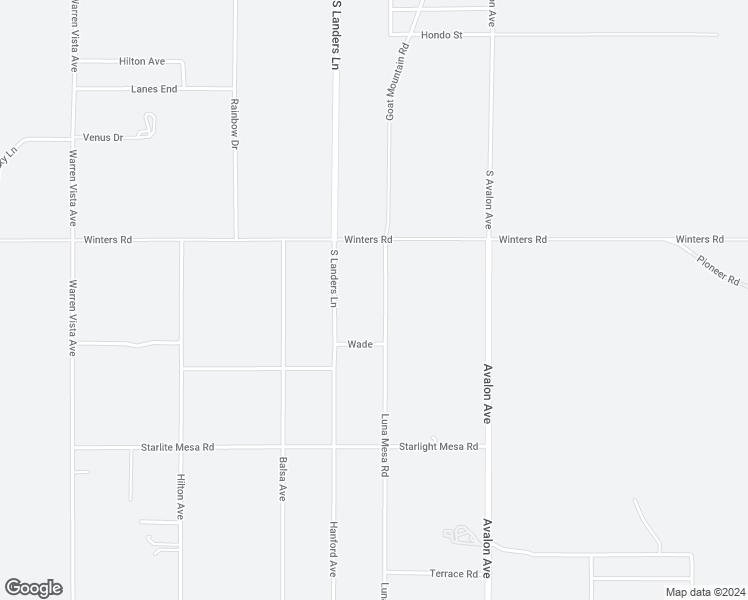 map of restaurants, bars, coffee shops, grocery stores, and more near 1016 Luna Mesa Road in Yucca Valley