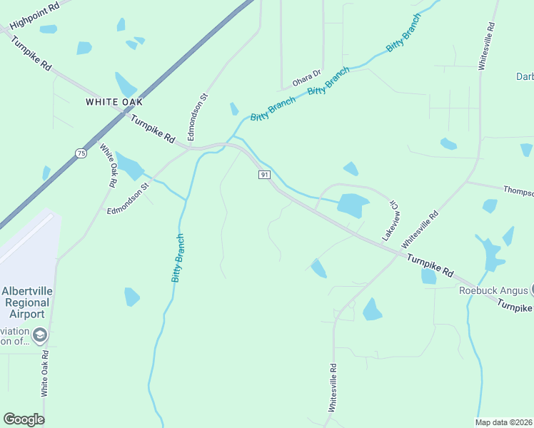 map of restaurants, bars, coffee shops, grocery stores, and more near 4744 Turnpike Road in Albertville