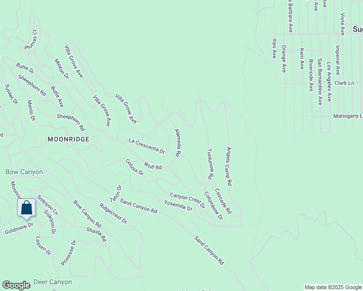 map of restaurants, bars, coffee shops, grocery stores, and more near 1186 Alameda Court in Big Bear