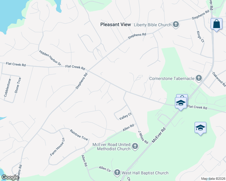 map of restaurants, bars, coffee shops, grocery stores, and more near 4920 J White Road in Oakwood