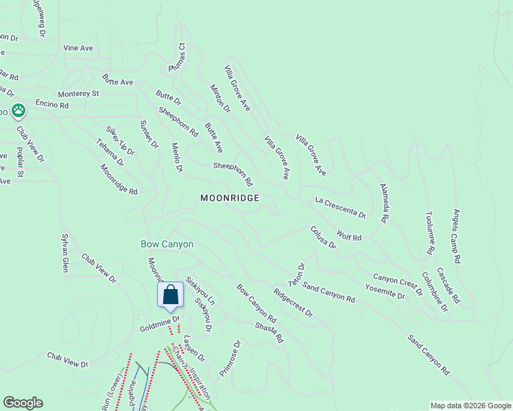 map of restaurants, bars, coffee shops, grocery stores, and more near 43414 Sheephorn Road in Big Bear Lake