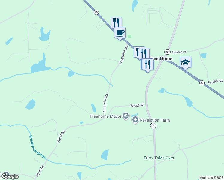 map of restaurants, bars, coffee shops, grocery stores, and more near 296 Smithwick Road in Canton
