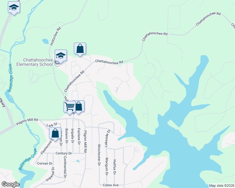map of restaurants, bars, coffee shops, grocery stores, and more near 3685 Southlake Circle in Cumming