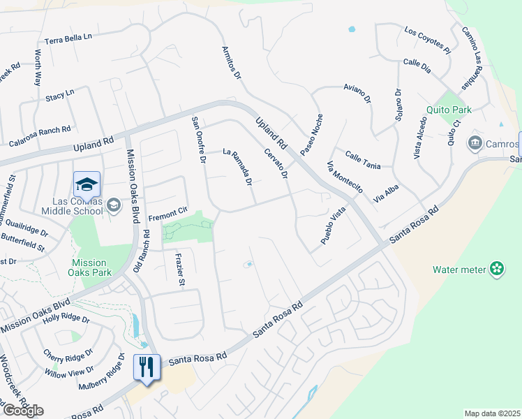 map of restaurants, bars, coffee shops, grocery stores, and more near 6516 San Onofre Drive in Camarillo