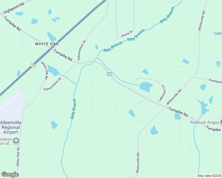map of restaurants, bars, coffee shops, grocery stores, and more near 4744 Turnpike Road in Albertville