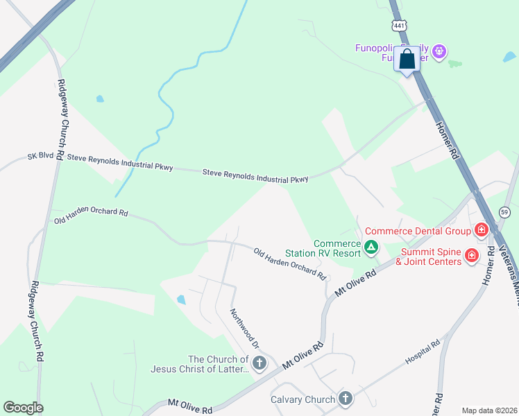 map of restaurants, bars, coffee shops, grocery stores, and more near 418 Old Harden Orchard Road in Commerce
