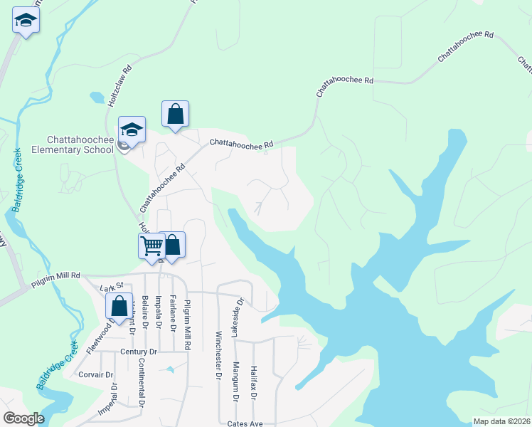 map of restaurants, bars, coffee shops, grocery stores, and more near 3675 Southlake Circle in Cumming