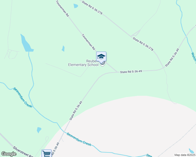 map of restaurants, bars, coffee shops, grocery stores, and more near 3605 State Road S-36-49 in Newberry