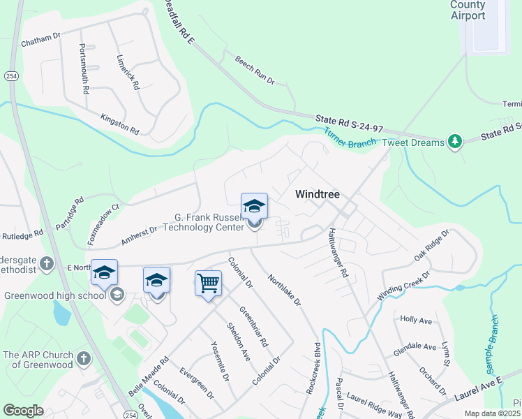 map of restaurants, bars, coffee shops, grocery stores, and more near 601 East Northside Drive in Greenwood