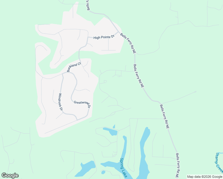 map of restaurants, bars, coffee shops, grocery stores, and more near 77 Country Creek Road Northeast in White