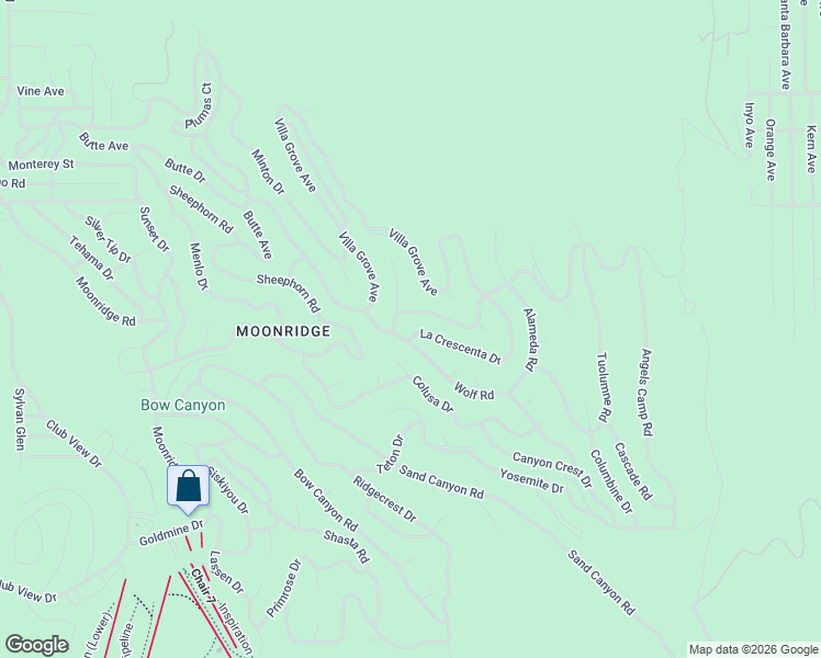 map of restaurants, bars, coffee shops, grocery stores, and more near 1396 La Crescenta Drive in Big Bear